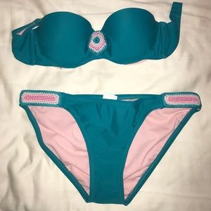 Blue Green Bikini Set